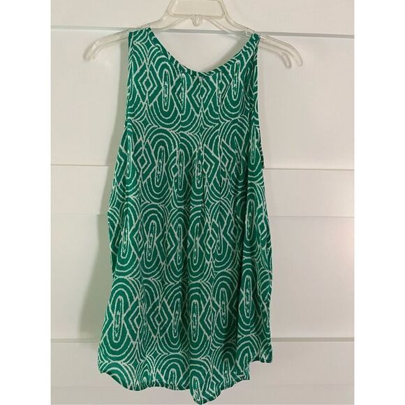 Faded Glory Green Boho Aztec print blouse size  medium - Picture 2 of 4